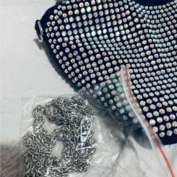 Bedazzled black crystal purse great for a night out stunning gift holiday Gifts - Picture 5 of 12